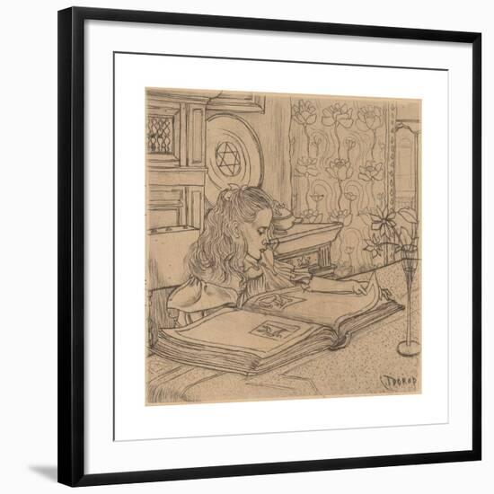 Charley Looking at an Album of Prints, 1898-Jan Toorop-Framed Premium Giclee Print