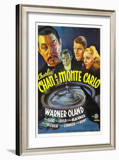 Charlie Chan at Monte Carlo, Warner Oland, Sidney Blackmer, Robert Kent, Kay Linaker, 1937-null-Framed Art Print