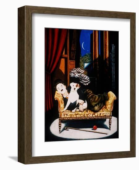 Charlie Chaplin and 'Scraps', 1992-Frances Broomfield-Framed Giclee Print