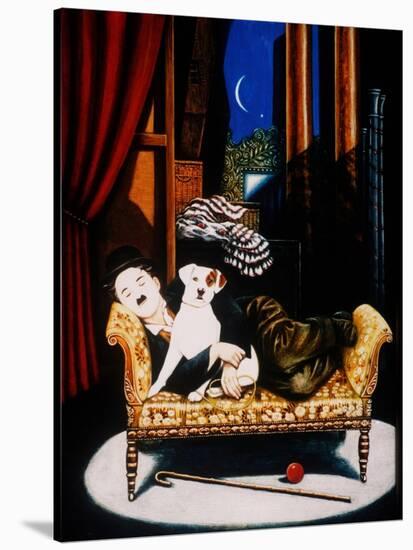 Charlie Chaplin and 'Scraps', 1992-Frances Broomfield-Stretched Canvas