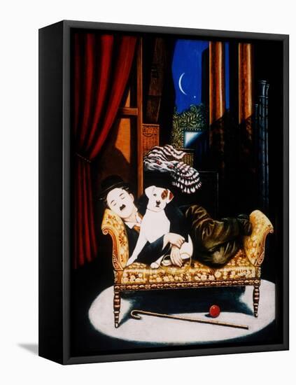 Charlie Chaplin and 'Scraps', 1992-Frances Broomfield-Framed Stretched Canvas