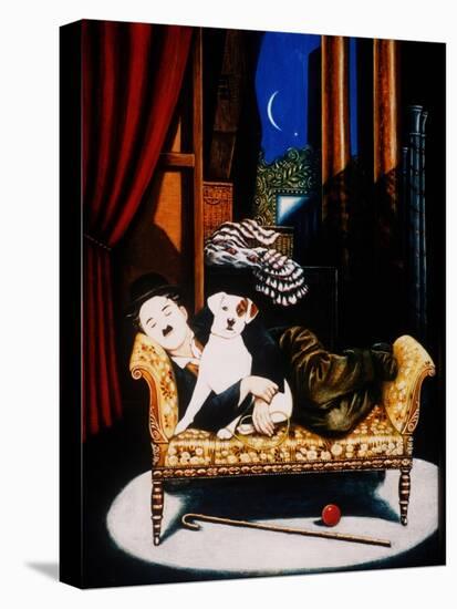 Charlie Chaplin and 'Scraps', 1992-Frances Broomfield-Stretched Canvas