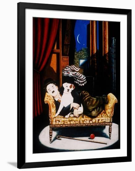 Charlie Chaplin and 'Scraps', 1992-Frances Broomfield-Framed Giclee Print