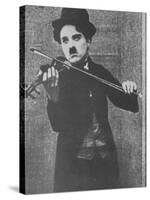 Charlie Chaplin as a Street Musician in The Vagabond-null-Stretched Canvas