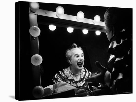 Charlie Chaplin at Dressing Room Mirror, Giving Himself a Wide Grin-W^ Eugene Smith-Stretched Canvas