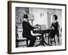 Charlie Chaplin Directing Actress Sophia Loren in Scene from Movie "A Countess from Hong Kong"-Alfred Eisenstaedt-Framed Premium Photographic Print