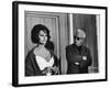 Charlie Chaplin Directing Actress Sophia Loren in Scene from Movie "A Countess from Hong Kong"-Alfred Eisenstaedt-Framed Premium Photographic Print