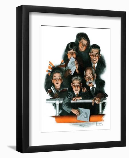 "Charlie Chaplin Fans", October 14,1916-Norman Rockwell-Framed Premium Giclee Print