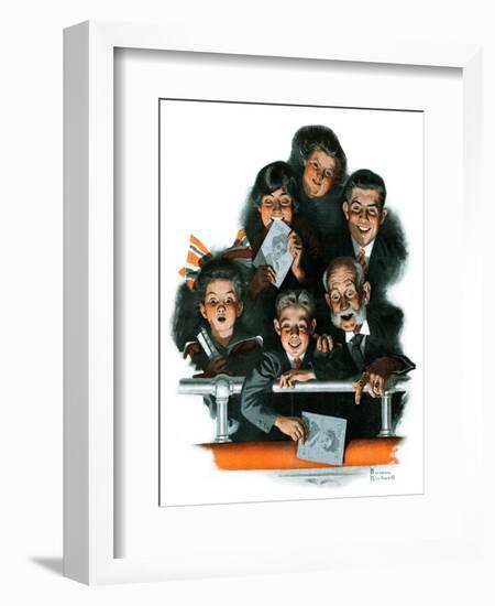 "Charlie Chaplin Fans", October 14,1916-Norman Rockwell-Framed Giclee Print