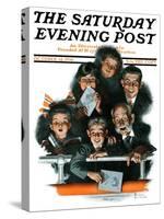 "Charlie Chaplin Fans" Saturday Evening Post Cover, October 14,1916-Norman Rockwell-Stretched Canvas