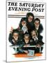 "Charlie Chaplin Fans" Saturday Evening Post Cover, October 14,1916-Norman Rockwell-Mounted Giclee Print