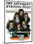 "Charlie Chaplin Fans" Saturday Evening Post Cover, October 14,1916-Norman Rockwell-Mounted Giclee Print