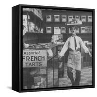 Charlie Chaplin in Film "Dough and Dynamite"-null-Framed Stretched Canvas