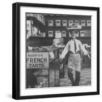 Charlie Chaplin in Film "Dough and Dynamite"-null-Framed Premium Photographic Print