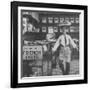 Charlie Chaplin in Film "Dough and Dynamite"-null-Framed Premium Photographic Print