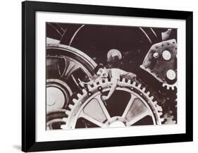 Charlie Chaplin in Modern Times-null-Framed Art Print