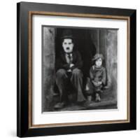 Charlie Chaplin in The Kid-null-Framed Art Print