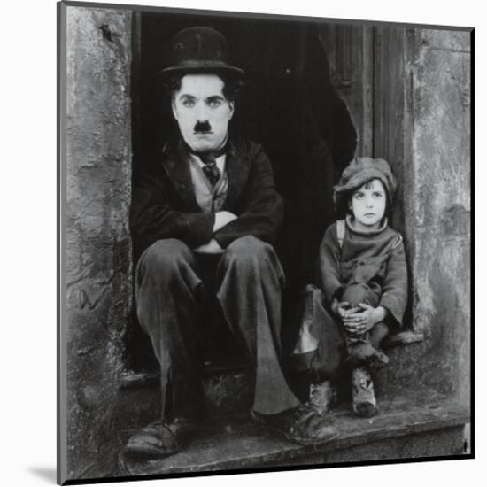 Charlie Chaplin in The Kid-null-Mounted Art Print