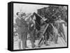 Charlie Chaplin Laughing During Shooting of Film-null-Framed Stretched Canvas