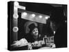 Charlie Chaplin Looking Into Mirror, Putting on Makeup for Role as the Animal Trainer-W^ Eugene Smith-Stretched Canvas