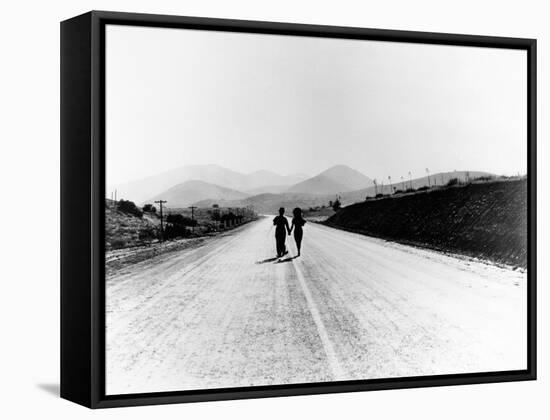 Charlie Chaplin, Paulette Goddard. "The Masses" 1936, "Modern Times" Directed by Charles Chaplin-null-Framed Stretched Canvas