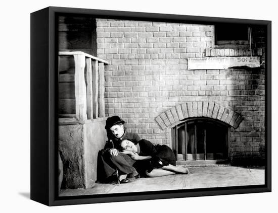 Charlie Chaplin, Paulette Goddard. "The Masses" 1936, "Modern Times" Directed by Charles Chaplin-null-Framed Stretched Canvas