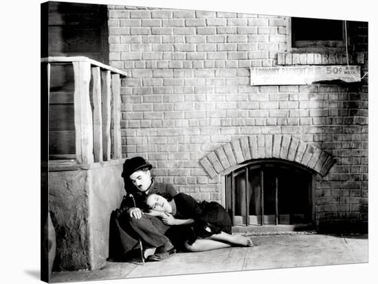 Charlie Chaplin, Paulette Goddard. "The Masses" 1936, "Modern Times" Directed by Charles Chaplin-null-Stretched Canvas