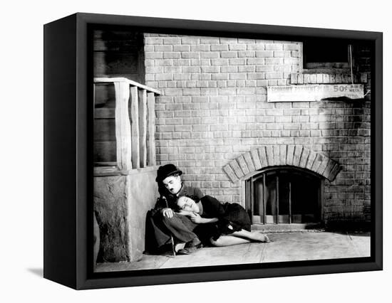 Charlie Chaplin, Paulette Goddard. "The Masses" 1936, "Modern Times" Directed by Charles Chaplin-null-Framed Stretched Canvas