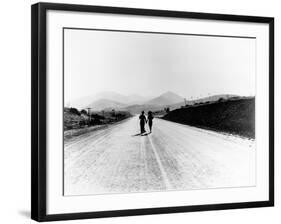 Charlie Chaplin, Paulette Goddard. "The Masses" 1936, "Modern Times" Directed by Charles Chaplin-null-Framed Photographic Print