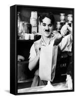 Charlie Chaplin. "Shop" 1916, "The Floorwalker" Directed by Charles Chaplin-null-Framed Stretched Canvas