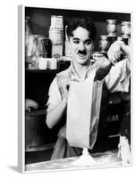 Charlie Chaplin. "Shop" 1916, "The Floorwalker" Directed by Charles Chaplin-null-Framed Photographic Print