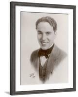 Charlie Chaplin (Sir Charles Spencer) English Comedian and Actor as Himself-null-Framed Photographic Print