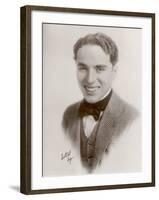 Charlie Chaplin (Sir Charles Spencer) English Comedian and Actor as Himself-null-Framed Photographic Print