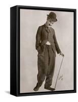 Charlie Chaplin (Sir Charles Spencer) English Comedian and Actor-null-Framed Stretched Canvas