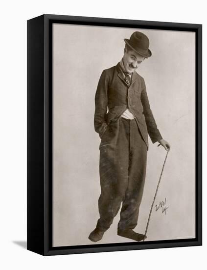 Charlie Chaplin (Sir Charles Spencer) English Comedian and Actor-null-Framed Stretched Canvas