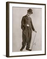 Charlie Chaplin (Sir Charles Spencer) English Comedian and Actor-null-Framed Photographic Print