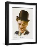 Charlie Chaplin (Sir Charles Spencer) English Comedian and Actor-null-Framed Art Print