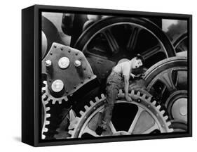 Charlie Chaplin. "The Masses" 1936, "Modern Times" Directed by Charles Chaplin-null-Framed Stretched Canvas