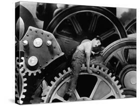 Charlie Chaplin. "The Masses" 1936, "Modern Times" Directed by Charles Chaplin-null-Stretched Canvas