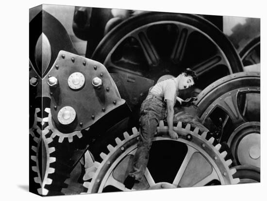 Charlie Chaplin. "The Masses" 1936, "Modern Times" Directed by Charles Chaplin-null-Stretched Canvas