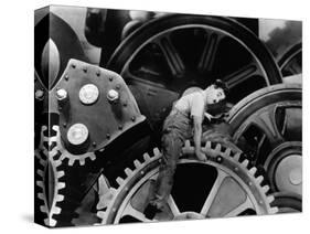 Charlie Chaplin. "The Masses" 1936, "Modern Times" Directed by Charles Chaplin-null-Stretched Canvas