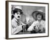 Charlie Chaplin with Edna Purviance in The Cure-null-Framed Premium Photographic Print