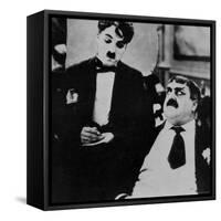 Charlie Chaplin with Eric Campbell in The Rink-null-Framed Stretched Canvas