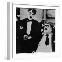 Charlie Chaplin with Eric Campbell in The Rink-null-Framed Premium Photographic Print