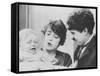 Charlie Chaplin with Mabel Normand in "His Trysting Place."-null-Framed Stretched Canvas