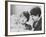 Charlie Chaplin with Mabel Normand in "His Trysting Place."-null-Framed Premium Photographic Print