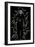 Charlie Chaplin-Cristian Mielu-Framed Art Print