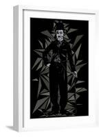 Charlie Chaplin-Cristian Mielu-Framed Art Print