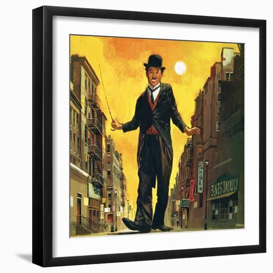 Charlie Chaplin-English School-Framed Giclee Print