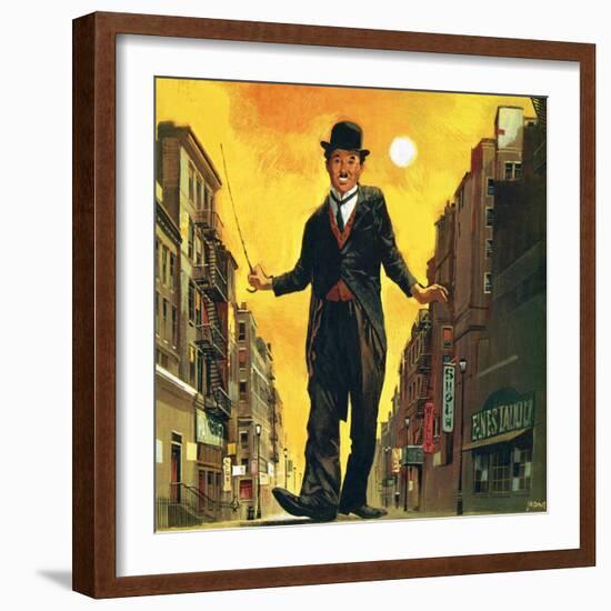 Charlie Chaplin-English School-Framed Giclee Print